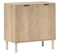 HOMCOM Aparador de Salón Estante Ajustable 2 Puertas 78x40x77,5 cm Roble | Aparador, Sistema Anti-vuelco, Patas de Madera de Pino, para Comedor Pasillo