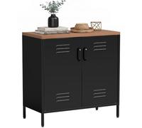 HOMCOM Aparador metálico 2 Puertas Patas de Acero 80x40x80cm Negro