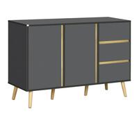 HOMCOM - Aparador bajo para guardar patas (2 puertas, 3 cajones, 120 x 40 x 80 cm), color gris