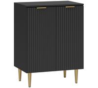 HOMCOM Aparador Moderno con 2 Puertas y Estante Regulable Mueble Buffet para Cocina y Salón con Patas de Metal Negro Aosom España