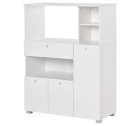 HOMCOM Aparador para Microondas con 3 Puertas 1 Cajón y Estantes 90x40x120 cm White