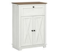 HOMCOM Aparador para Salón Armario de Almacenamiento con Puertas Dobles Cajón Estante Ajustable 60x30x87,4 cm Versátil Blanco Aosom España