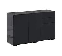 HOMCOM Aparador para Salón con 3 Puertas 2 Cajones 117x36x74 cm Negro