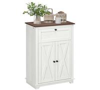 HOMCOM Aparador para Salón con Puertas Dobles Cajón 60x30x87,4 cm Blanco | Armario de Almacenamiento, Estante Ajustable, para Cocina Dormitorio