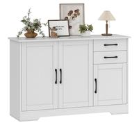 HOMCOM Aparador para salón, mueble de almacenaje con 3 puertas, 2 cajones y estante ajustable, estilo moderno, aparador para comedor y c