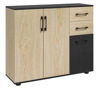 HOMCOM Aparador para salón, mueble de almacenaje con 3 puertas, 2 cajones y estante ajustable, estilo moderno, aparador para comedor, cui