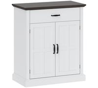 HOMCOM Aparador Salón Blanco Rústico 75,2x40x91,5 cm con 2 Puertas 1 Cajón Estante Ajustable para Comedor Entrada Aosom España