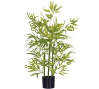 HOMCOM Árbol Artificial de Bambú 90 cm Planta Artificial Decorativa Grande Decoración para Hogar Oficina Balcón Dormitorio Verde Verde 15x15x90 cm