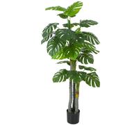 HOMCOM Árbol Artificial Planta Artificial Monstera H.1,5 m Tronco Ramas Líquen Hojas tortuga Gran realismo Maceta incluida Aosom España