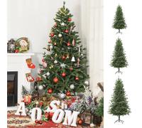 HOMCOM Árbol artificial de Navidad Ø105x210 cm – 934 ramas PE tridente y PVC, base plegable, verde