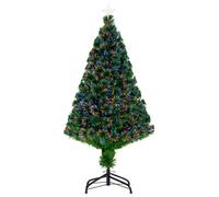 HOMCOM Árbol de Navidad 120cm Artificial Árboles de Abeto con Soporte Fibra Óptica Brillante Multicolor Ignífugo Aosom España