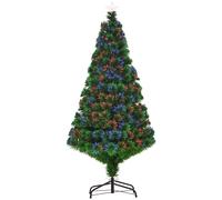 HOMCOM Árbol de Navidad 150cm Artificial Árboles de Abeto con Soporte Fibra Óptica Brillante LED Multicolor Ignífugo Aosom España