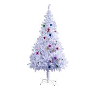 HOMCOM Árbol de Navidad Artificial 150 cm con 680 Ramas de PVC 48 Decoraciones Incluidas Ø85x150 Blanco Aosom España