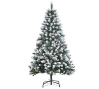 HomCom Árbol de Navidad Artificial 150 cm verde – 41 piñas, hojas PVC, base plegable