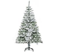 HOMCOM Árbol de Navidad Artificial 150 cm con Nieve Ignífugo con 358 Ramas Decoración Navideña para Interiores Verde Aosom España