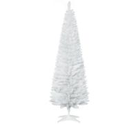 HOMCOM Árbol de Navidad Artificial 180 cm Ignífugo con 390 Puntas PVC Blanco
