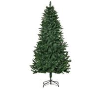 HOMCOM Árbol de Navidad Artificial 180 cm Ignífugo con 724 Ramas 2 Tipos de Puntas de PVC Base Plegable y Soporte de Acero Verde Aosom España