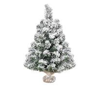HOMCOM Mini Árbol de Navidad 60cm Artificial Árbol de Pino Decoración Navideña con Soporte Metálico Ramas PVC BLANCO