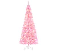 HOMCOM Árbol de Navidad Artificial con 618 Ramas 300 Luces LED IP20 Decoración Navideña para Interiores Ø63x180 cm Rosa Aosom España