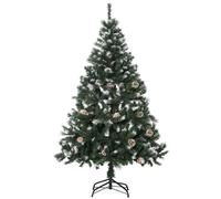 HomCom Árbol de Navidad Artificial 150 cm verde – 41 piñas, hojas PVC, base plegable
