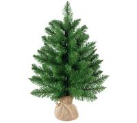 HOMCOM Árbol de Navidad Artificial Pequeño de 60 cm Altura con 70 Ramas Base de Tela Mini Árbol Navideño Realista para Interior Verde Aosom España