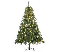 HOMCOM Árbol de Navidad Artificial Árbol de 180 cm con Luces Preinstaladas y Adornos Incluidos Ø112x180 cm Verde Aosom España