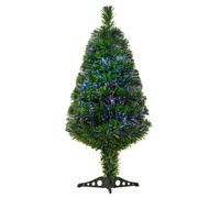 HOMCOM Árbol de Navidad de 90 cm Árbol Artificial de Fibra Óptica de 4 Colores con Soporte Ø48x90cm Verde Aosom España