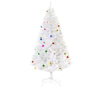 HomCom Árbol de Navidad artificial 150/180 cm verde con decoraciones incluidas