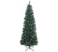 HOMCOM Árbol de Navidad Estrecho 210 cm Base Plegable 687 Ramas Verde | Árbol de Navidad Grande Tipo Lápiz, para Dormitorio Oficina