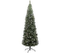 HOMCOM Árbol de Navidad Estrecho 225 cm con 980 Ramas 75 Piñas Verde | Árbol de Navidad Artificial, Soporte de Metal, para Salón Interior