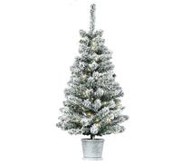 HOMCOM Árbol de Navidad Pequeño Artificial 90 cm con Luces LED 116 Ramas Maceta Desmontable y Soporte de Metal para Interior Aosom España