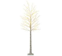HOMCOM Árbol Sintético con 180 Luces LED IP44 con Brillo Ajustable Decoración para Interiores 21,5x21,5x180 cm Blanco Aosom España