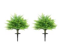 HOMCOM Arbustos de helecho de Boston artificiales resistentes a los UV, plantas artificiales con estacas, set de 2, 60 cm para jardín, veranda Aosom España