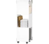 HOMCOM: Archivador de escritorio con 3 compartimentos abiertos, color blanco
