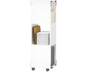 HOMCOM: Archivador de escritorio con 3 compartimentos abiertos, color blanco