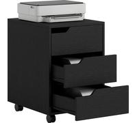 HOMCOM: Archivador de escritorio móvil con 3 cajones, mueble de almacenamiento con ruedas para documentos e impresora, archivador compacto para oficina o dormitorio, 40x50x57,5 cm, color