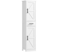 HOMCOM Armario Alto de Baño Estrecho con 2 Puertas 40x30x170 cm Blanco