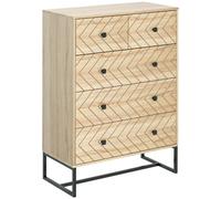 HOMCOM Armario Auxiliar con 5 Cajones Cómoda Mesilla de Noche Organizador de Almacenaje para Oficina en Madera 80x39.5x110cm Aosom España