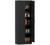 HOMCOM - Armario de 2 puertas con 5 estantes, estilo contemporáneo, multifuncional para dormitorio, oficina, cocina, 60 x 36,5 x 175 cm, color negro