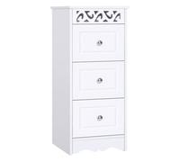 HomCom Armario cajonera 3 cajones - Multifuncional para cocina/salón 29.8x29.8x68.5 cm