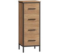 HOMCOM Armario de baño, 4 cajones, compacto, estilo industrial, tablero de partículas, metal Aosom España