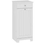 Homcom armario de baño con cesto ropa sucia abatible, mueble ropa sucia con bolsa de tela plegable y cajón, ideal para lavandería, blanco, 40x38x90 cm 90 cm