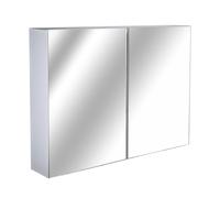 HOMCOM Armario de Baño con Espejo Armario de Pared 2 Puertas con 3 Estantes Interiores para Dormitorio Salón 80x15x60 cm Blanco