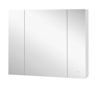 Homcom armario de baño con espejo y luces led armario con espejo para baño con estantes ajustables y usb mueble para baño estilo moderno 90x15x75 cm blanco