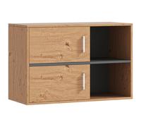 HOMCOM Armario de Baño de Pared con Compartimentos Abiertos y 2 Puertas Mueble de Baño Moderno 80x35x57,5 cm Natural
