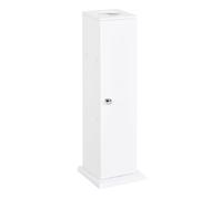 Homcom armario de baño estrecho mueble de baño con orificio para papel higiénico y estantes estilo moderno para espacios pequeños 19,5x19,5x65 cm blanco