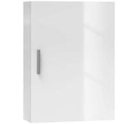 HOMCOM Armario de Baño Pared, Mueble de Baño Colgar con Estantes Ajustables de Vidrio Templado, Ahorro de Espacio, para Entrada, 40x15x55 cm, Blanco Brillo BLANCO