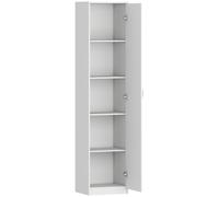 HOMCOM Armario de cocina, armario de almacenamiento de 5 niveles, estantes ajustables, para salón, cocina, despensa, madera, Blanco Aosom España