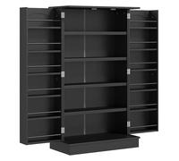 HOMCOM Armario de Cocina, Armario Despensa Cocina, con 2 Puertas, 16 Estantes, Alacena Moderna, con Estantes Ajustables, para Comedor, Salón, 60x30x104 cm, Negro
