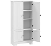 HOMCOM Armario de cocina buffet cocina con armarios y estantes ajustables, 58,2x30x123 cm, blanco